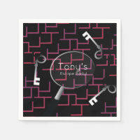 Escape Party Maze Keys versorgt Napkins