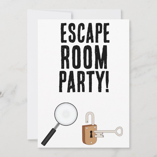 ESCAPE-RAUM KUSTOM-Party Einladungen (Vorderseite)