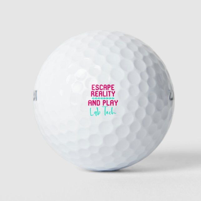 Escape Reality and Play Labrador Tech Fun Gift Golfball (Vorderseite)