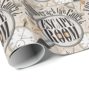 Escape Room Game Scavenger Jagd Puzzle Geburtstag Geschenkpapier