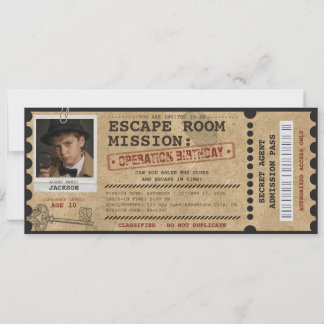 Escape Room Geburtstagsfeier-Mysterium Benutzerdef Einladung