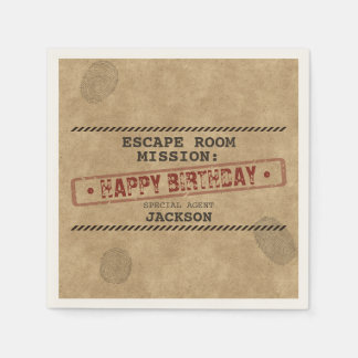 Escape Room Geburtstagsfeier Mystery Custom Vintag Serviette