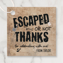 Escape Room Geburtstagsparty Danke Geschenkanhänger