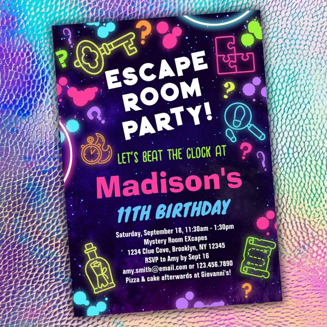 Escape Room Geburtstagsparty Einladung für Kinder (Von Creator hochgeladen)