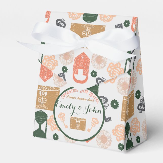 Escape Room Gender Reveal Baby Shower Geschenkschachtel (Vorderseite)