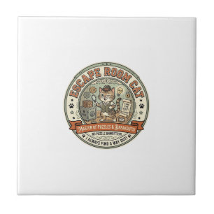 Escape Room Katze Escape Room Katze Vintage Vektor Fliese