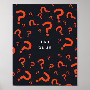Escape Room Party Clue Sign Poster