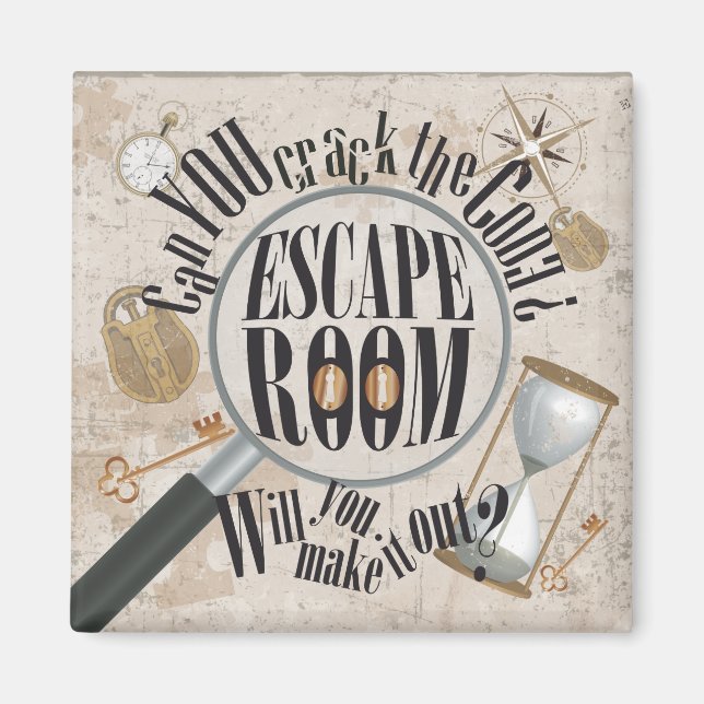 Escape Room Party Scavenger Hunt Magnet (Vorne)