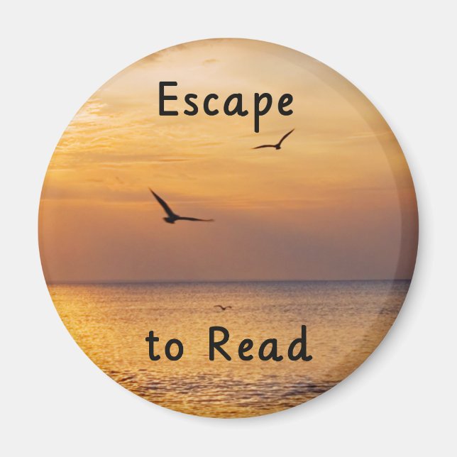 Escape to Read Magnet | Book Lover Reading Quote (Vorne)