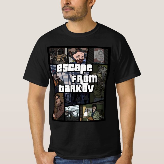 Escape von Tarkov Reddit Fan Art T-Shirt (Vorderseite)