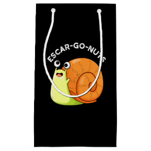 Escar-go Nuts Funny Escargot Snail Pun Dark BG Kleine Geschenktüte