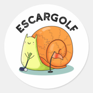 Escar-golf Funny Escargot Snail Pun Runder Aufkleber