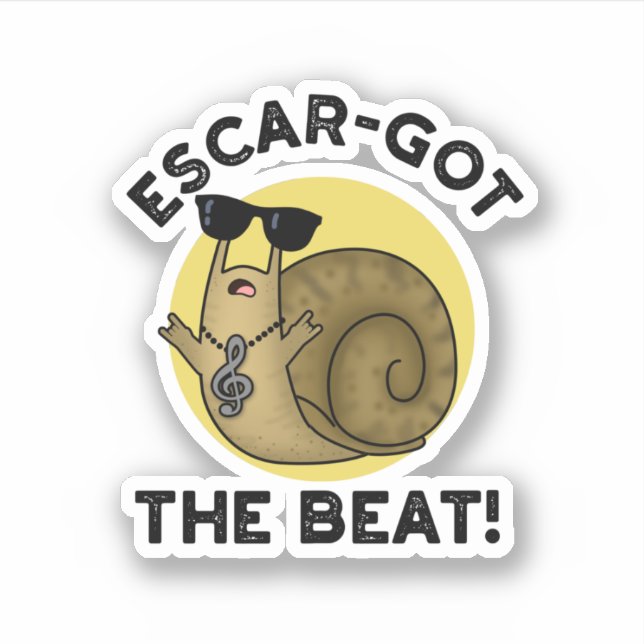 Escar got Beat Funny French Snail Pun Aufkleber (Vorderseite)
