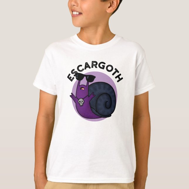 Escar-goth Funny Cool Goth Snail Pub T-Shirt (Vorderseite)