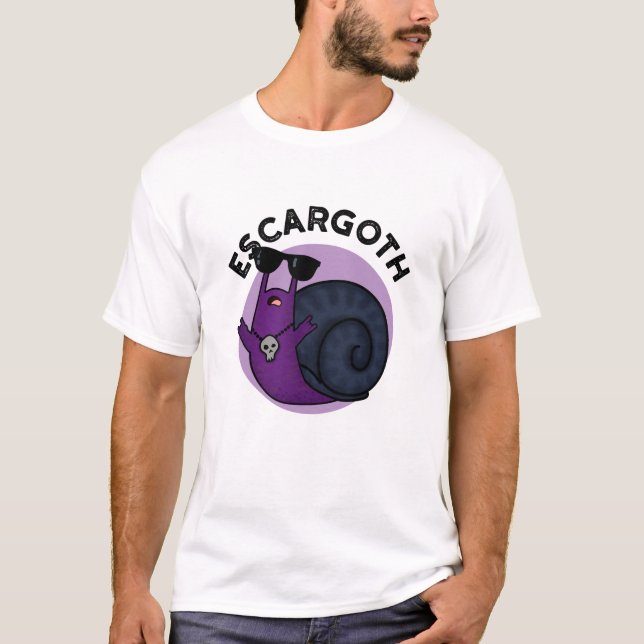 Escar-goth Funny Cool Goth Snail Pub T-Shirt (Vorderseite)