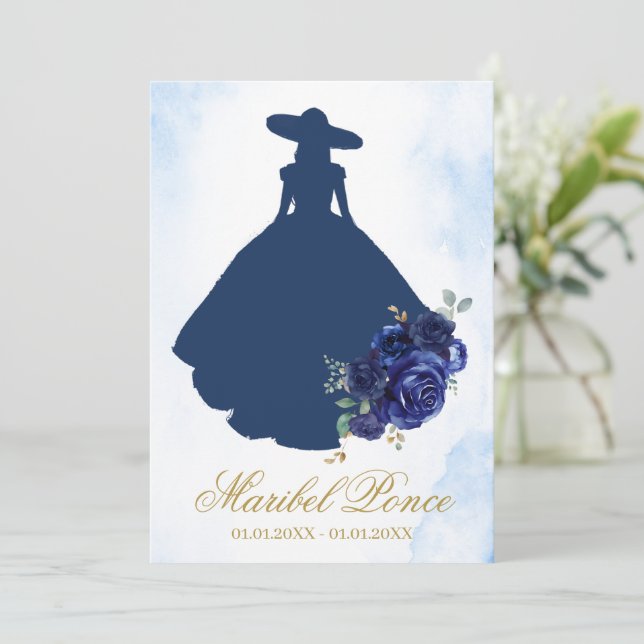 Escaramuza quinceanera Einladung auf Spanisch (Stehend Vorderseite)