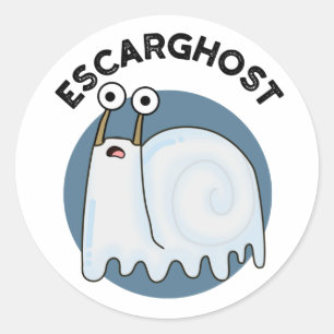Escarghost Funny French Ghost Snail Pub Runder Aufkleber