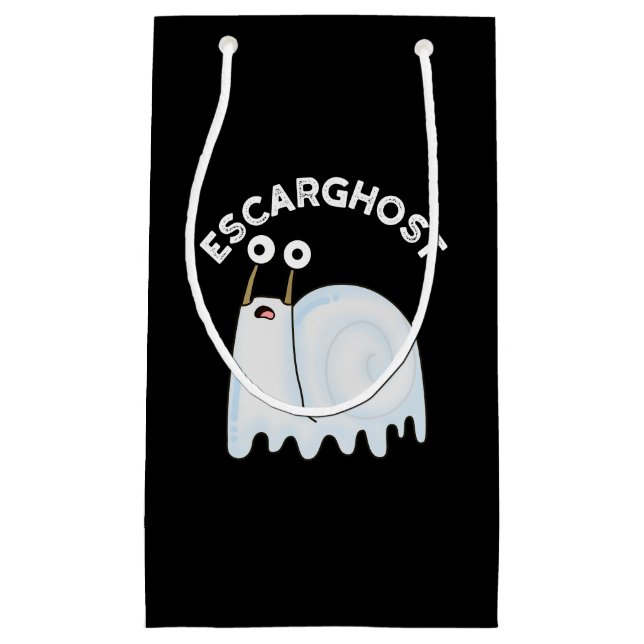 Escarghost Funny French Ghost Snail Pun Dark BG Kleine Geschenktüte (Vorderseite)