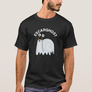 Escarghost Funny French Ghost Snail Pun Dark BG T-Shirt