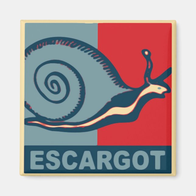 Escargot in Rot und Blau Magnet (Vorne)