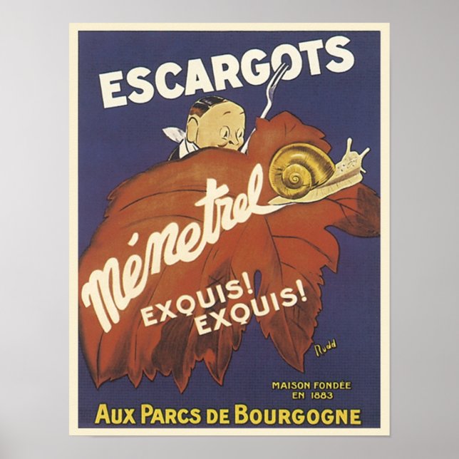 Escargot Mementrel Vintage Ad Poster (Vorne)