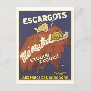 Escargot Mementrel Vintage Ad Postkarte