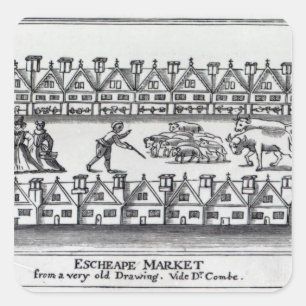Escheape Market Quadratischer Aufkleber
