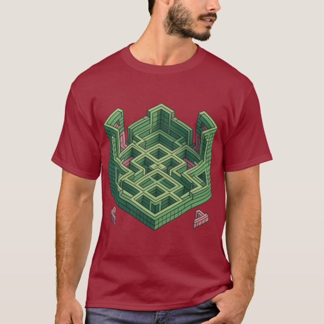 Escher Maze: kompliziertes geometrisches Puzzle T-Shirt (Vorderseite)