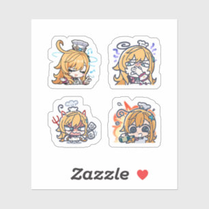 Escoffier Genshin Impact 4er Stickerbogen Extr Aufkleber