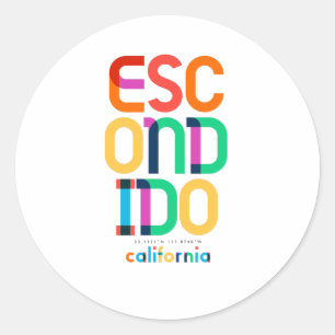 Escondido California Mitte des Jahrhunderts, Pop A Runder Aufkleber