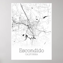 Escondido Map - Kalifornien - City Map Poster