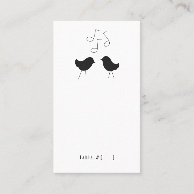 Escort Card Love Birds Platzkarte (Vorderseite)