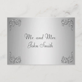 Escort-Karte - silberne Swirke Einladung