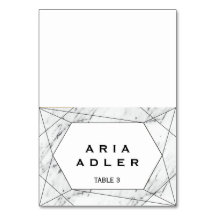 Escort-Platzkarten mit weißem und schwarzem geomet