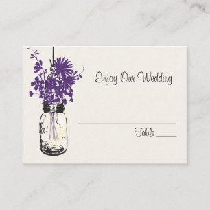 Escort Sitzkarte Wilde Blume & Mason Jar Platzkarte