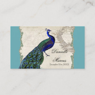 Escort Table Cards - Vintages Pfau 5 Platzkarte