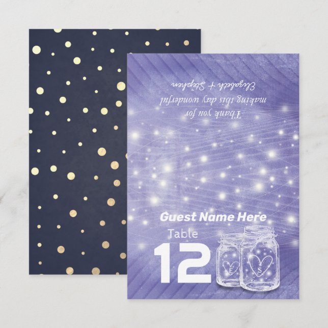 Escort-Tischnummer für Hochzeitssitze eingeklappt Einladung (Vorne/Hinten)