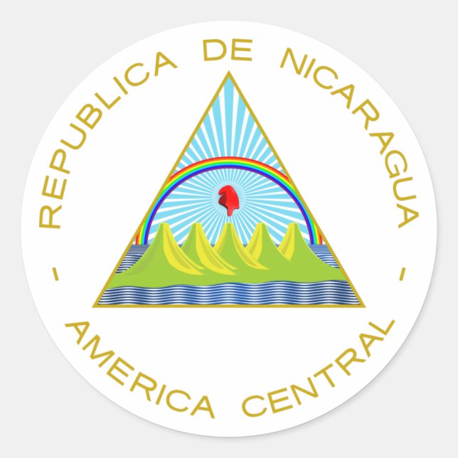 Escudo de Nicaragua Runder Aufkleber (Vorderseite)