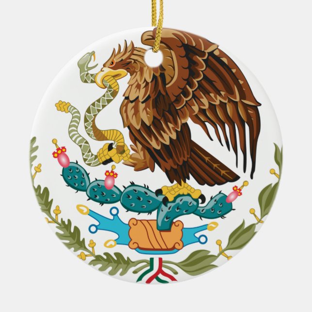 Escudo Nacional de México - Emblema Mexicano Keramik Ornament (Vorne)
