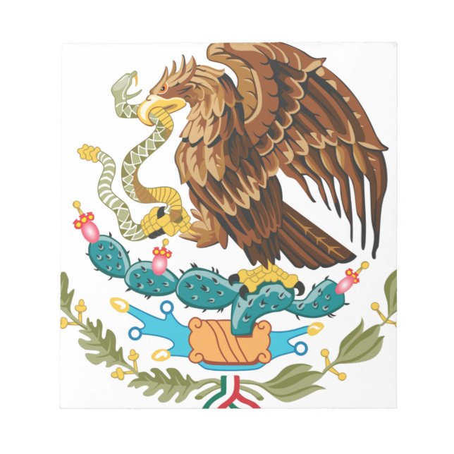 Escudo Nacional de México - Emblema Mexicano Notizblock (Vorderseite)