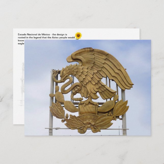 Escudo Nacional de México, Ensenada, BC - Postkarte (Vorne/Hinten)