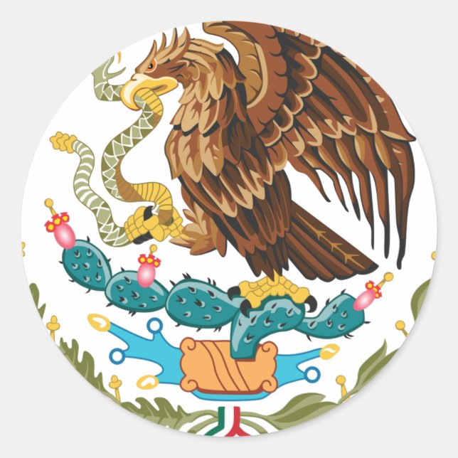 Escudo Nacional de México - Mexican Emblem Runder Aufkleber (Vorderseite)