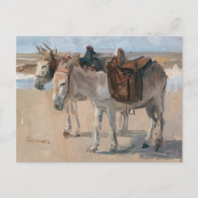 Esel am Strand Postkarte (Vorderseite)