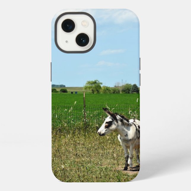 Esel auf einem Feld iPhone Hülle (Rückseite)