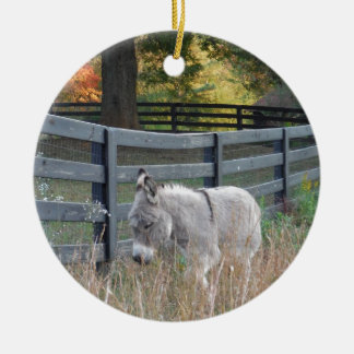 Esel auf einem Herbst-Gebiet Keramik Ornament