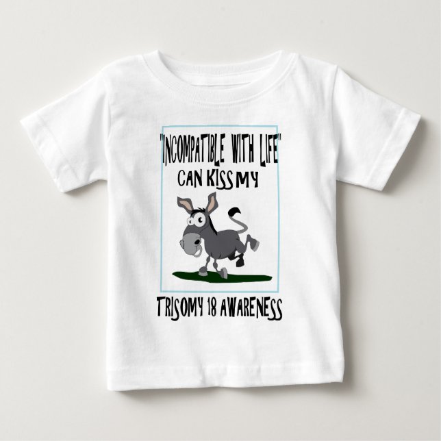 Esel des Trisomy-18 Baby T-shirt (Vorderseite)