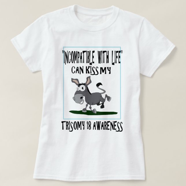 Esel des Trisomy-18 T-Shirt (Design vorne)