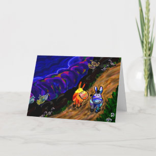 Esel, die durch das Meer gehen Karte