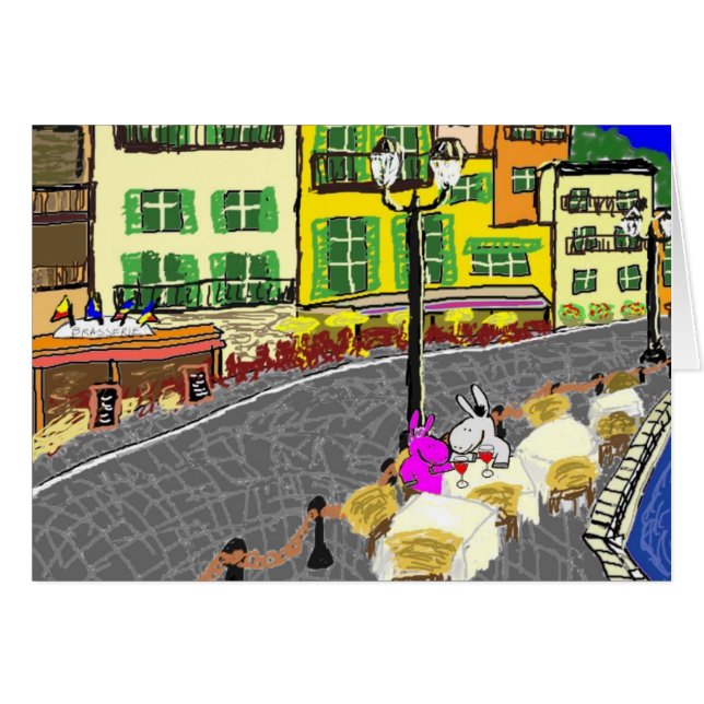 Esel im Café (Vorderseite (Horizontal))