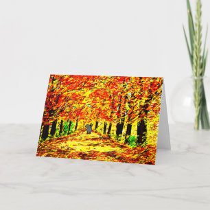 Esel im Herbst Karte